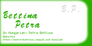 bettina petra business card